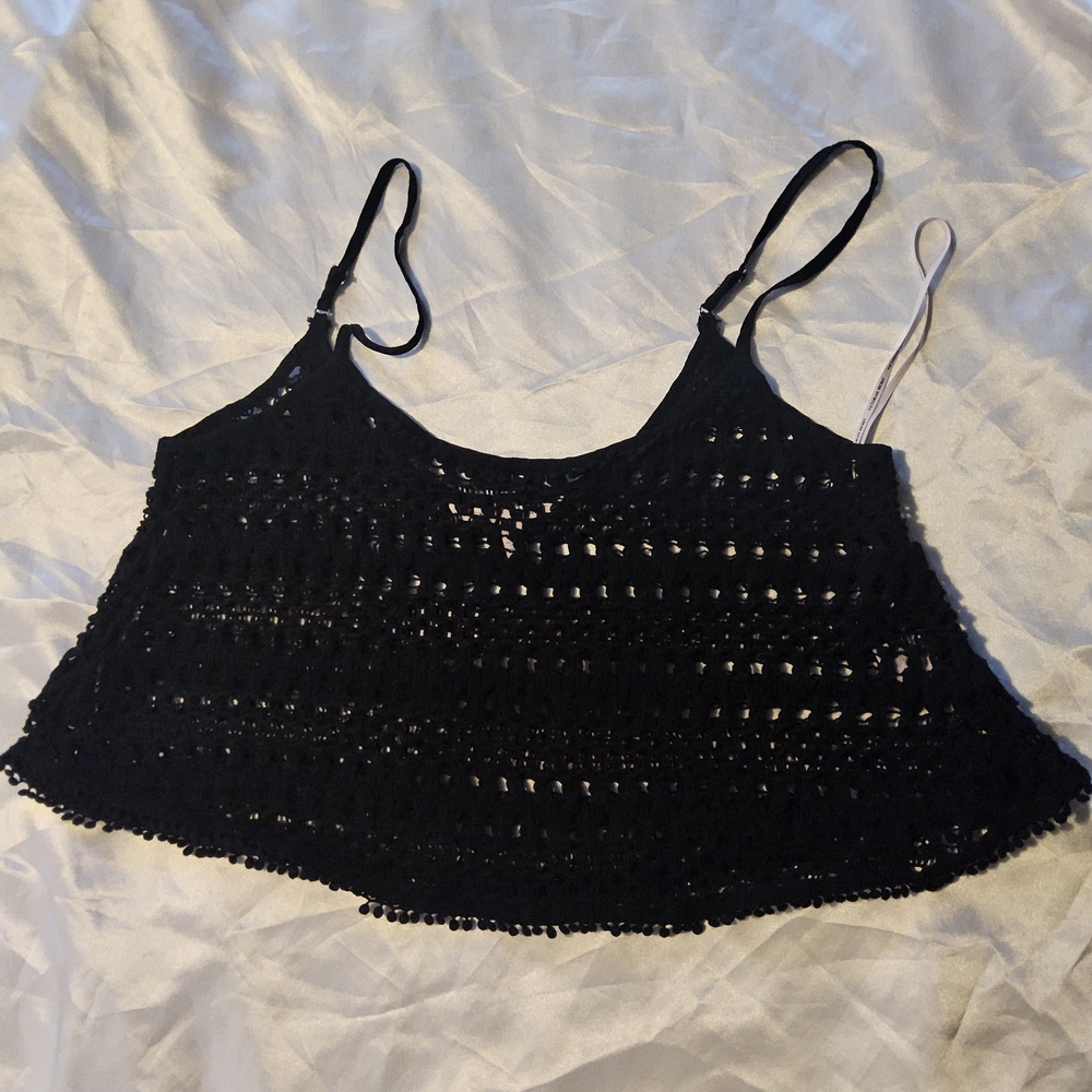 Black Crochet Women's Top